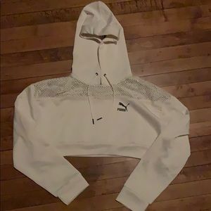 Cream Puma Crop Hoodie